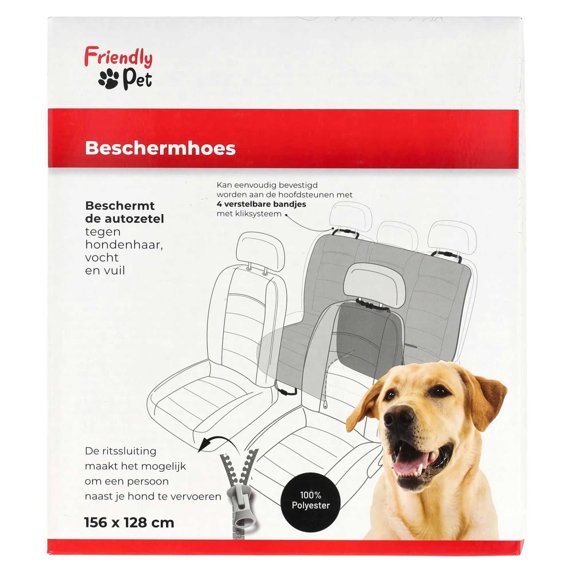 Friendly Pet Reizen Hond>Autodeken Jort zwart 156x128cm