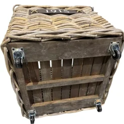 Van der Leeden Woondecoratie>Bak rotan met wielen vierkant 40 x 40 cm