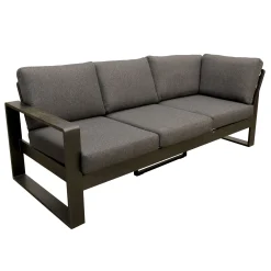 Bois le Duc Loungesets>Bank 2 zit en hoek rechts Malviza antraciet met kussens