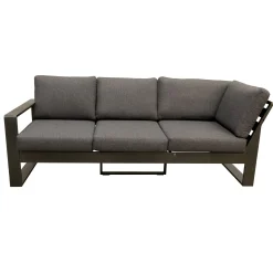 Bois le Duc Loungesets>Bank 2 zit en hoek rechts Malviza antraciet met kussens