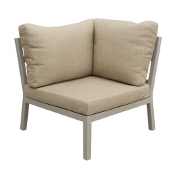 Bois le Duc Loungesets>Bank hoek Brozzi milky grey met kussens