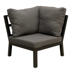 Bois le Duc Loungesets>Bank hoek Brozzi zwart met kussens