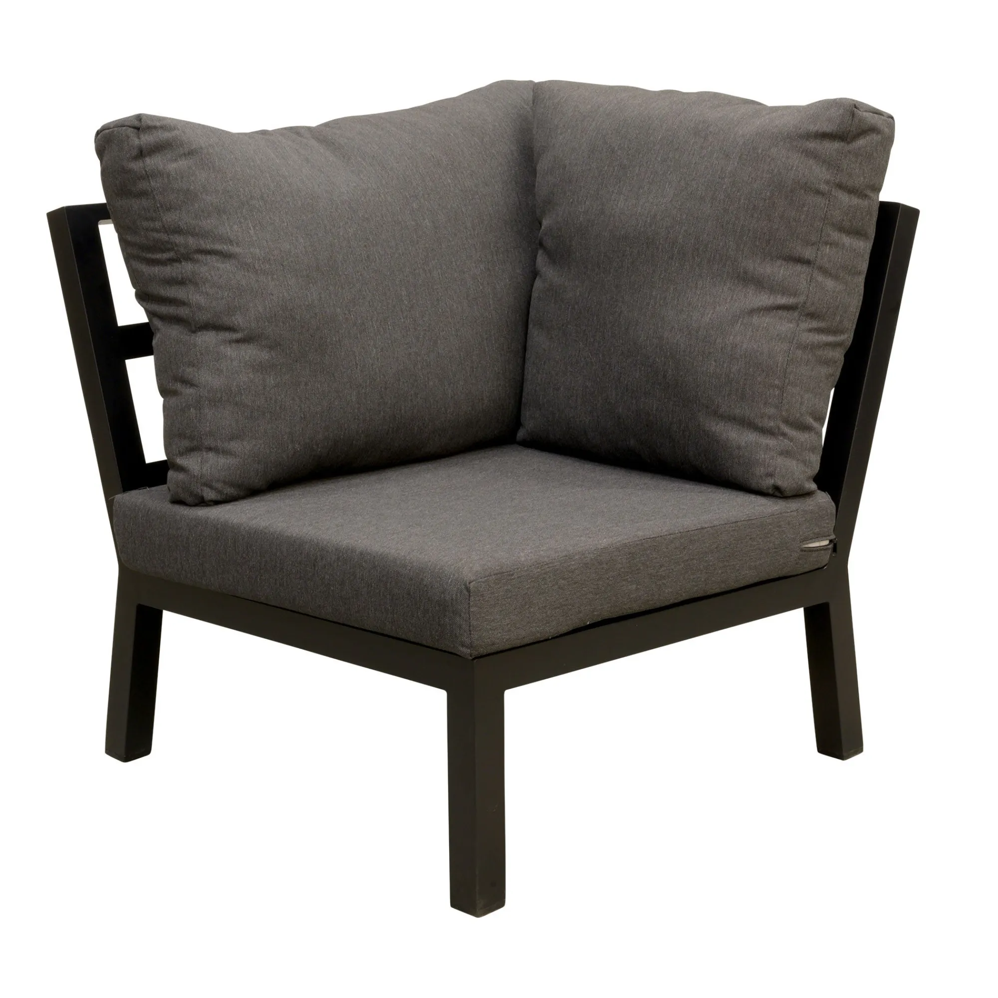 Bois le Duc Loungesets>Bank hoek Brozzi zwart met kussens