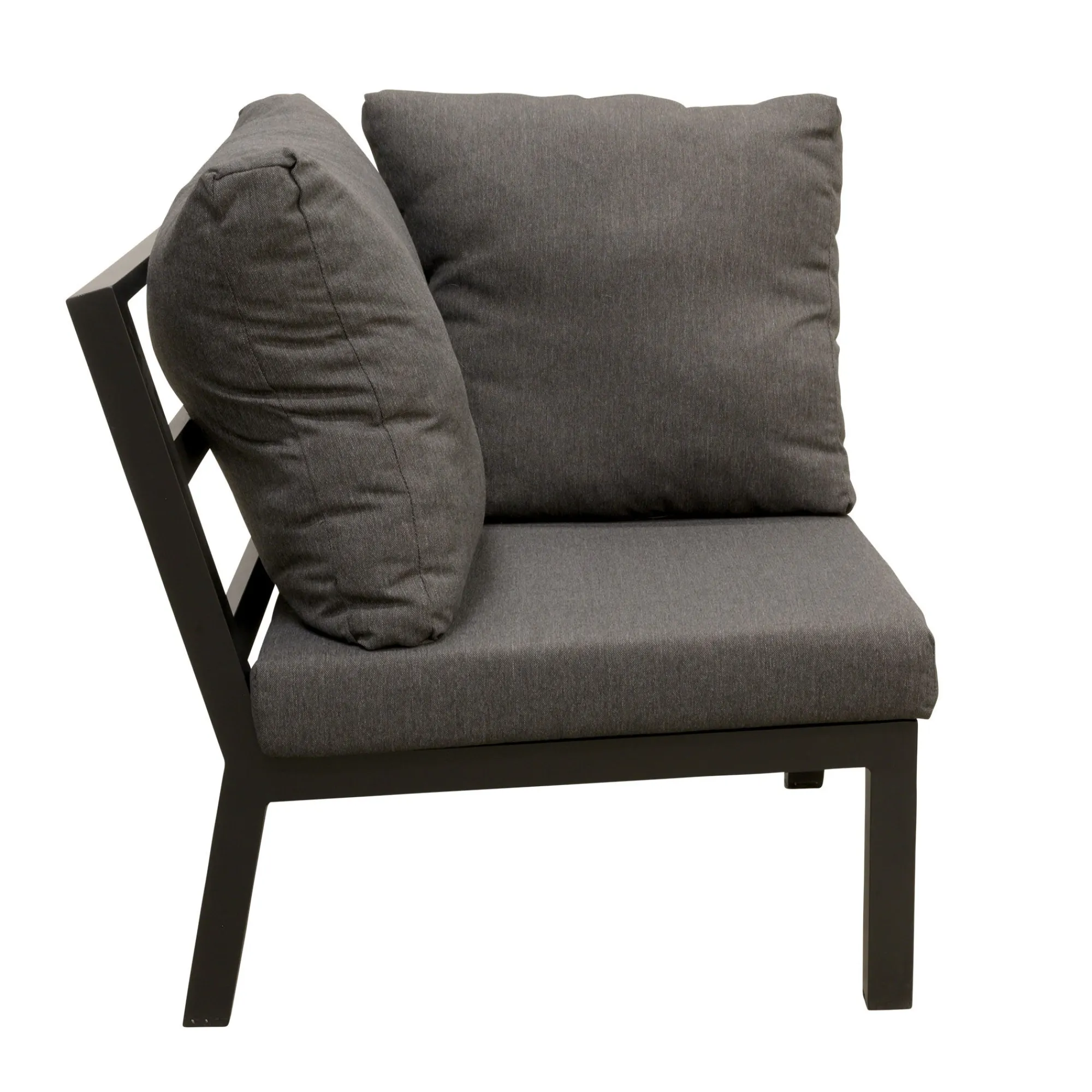 Bois le Duc Loungesets>Bank hoek Brozzi zwart met kussens