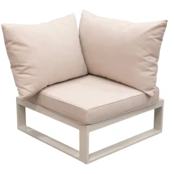 Bois le Duc Loungesets>Bank hoek Frullo crème met kussens