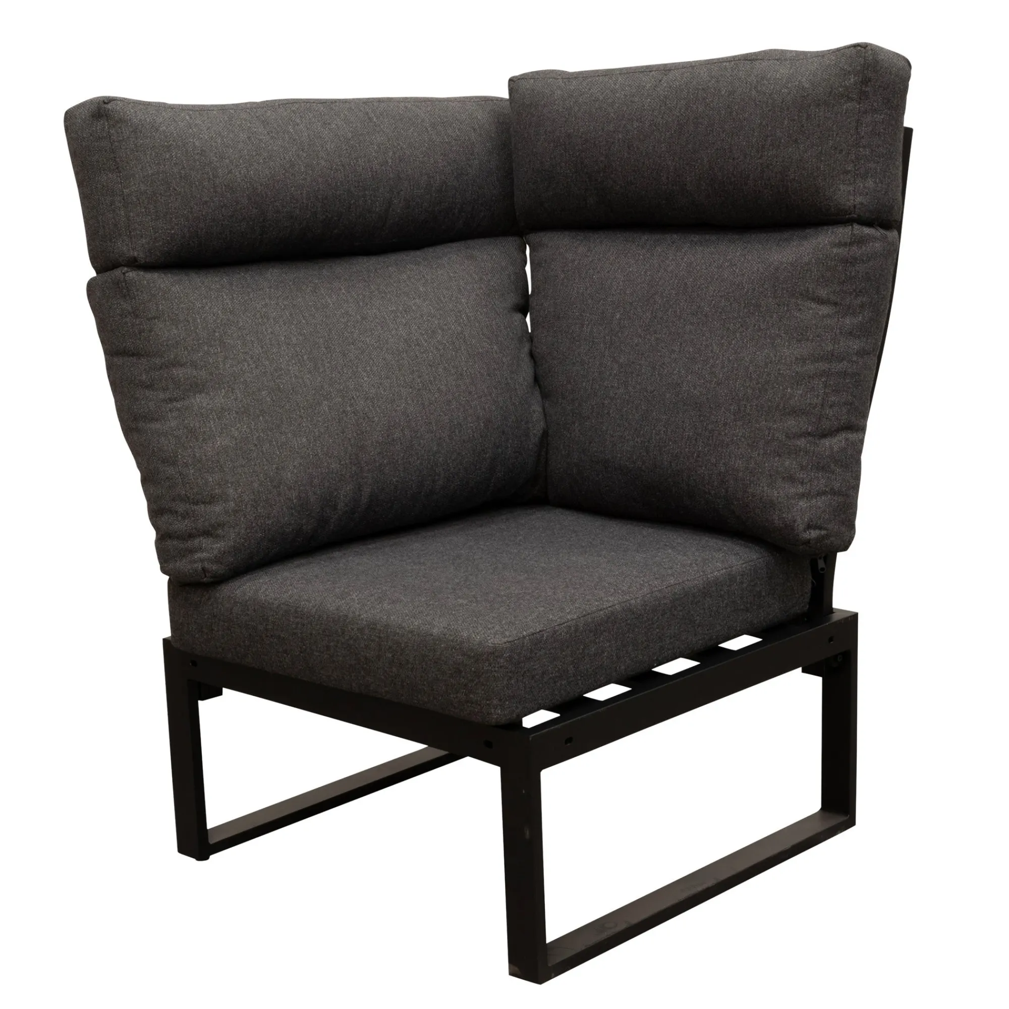 Bois le Duc Loungesets>Bank hoek Harston zwart met kussens