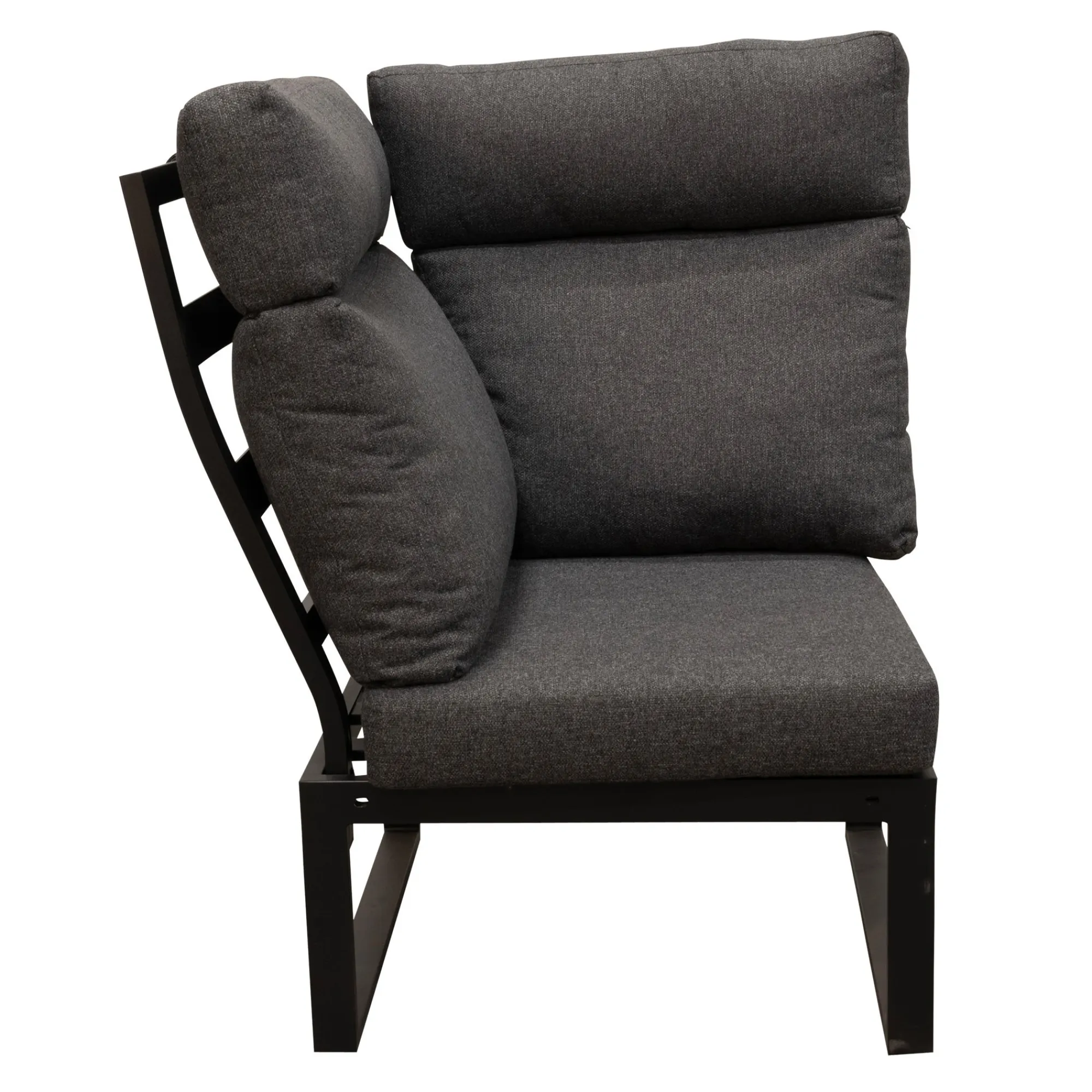 Bois le Duc Loungesets>Bank hoek Harston zwart met kussens