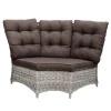 Bois le Duc Loungesets>Bank hoek rond Aprano white grey met kussens