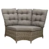 Bois le Duc Loungesets>Bank hoek rond Aprano willow grey met kussens