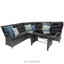 Bois le Duc Loungesets>Bank hoek rond Sicura Willow Grey