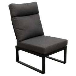 Bois le Duc Loungesets>Bank tussen Harston zwart met kussens