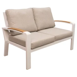 Bois le Duc Loungesets>Bank 2-zit Foxton wit met kussens