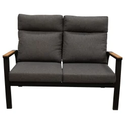 Bois le Duc Loungesets>Bank 2-zit Harston zwart met kussens