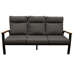 Bois le Duc Loungesets>Bank 3-zit Harston zwart met kussens
