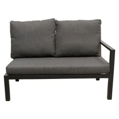 Bois le Duc Loungesets>Bank 2-zit links Brozzi zwart met kussens