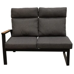 Bois le Duc Loungesets>Bank 2-zit links Harston zwart met kussens