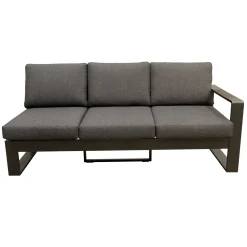 Bois le Duc Loungesets>Bank 3-zit links Malviza antraciet met kussens