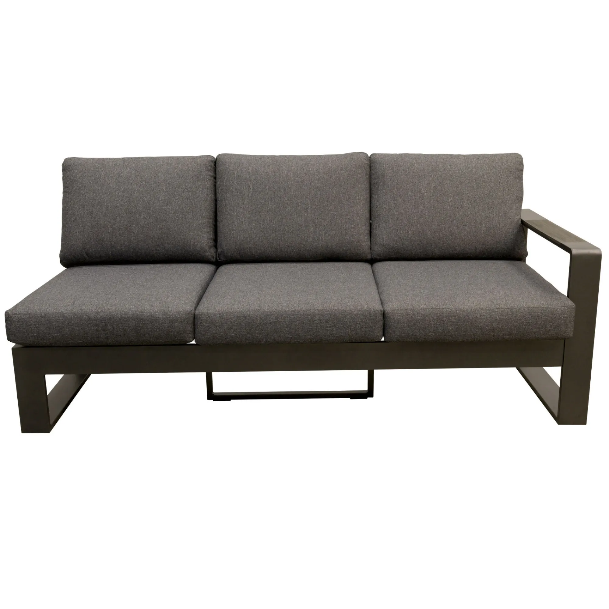 Bois le Duc Loungesets>Bank 3-zit links Malviza antraciet met kussens
