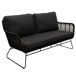 Bois le Duc Loungesets>Bank 2-zit Mezzavia zwart met kussens