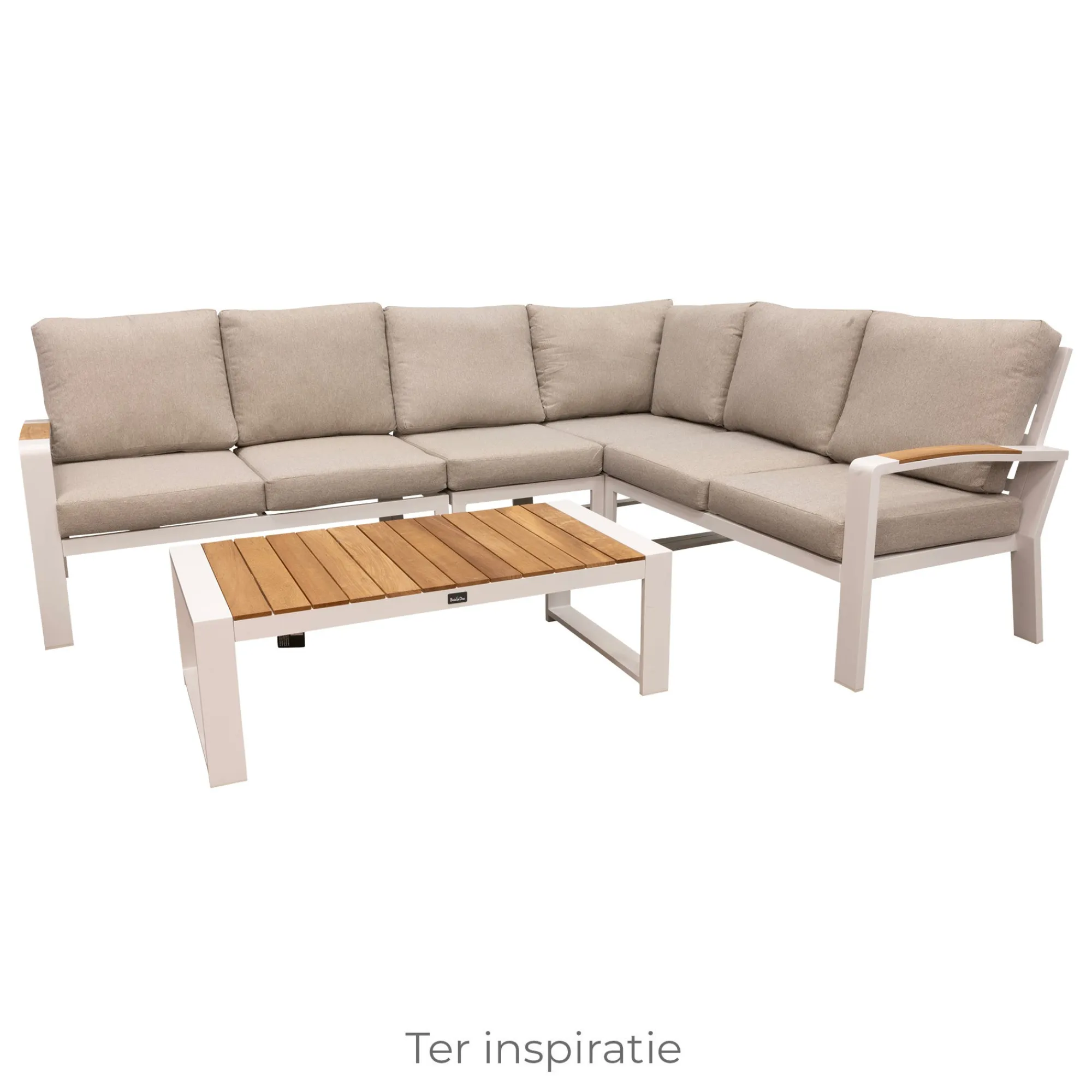 Bois le Duc Loungesets>Bank 2-zit rechts Foxton wit met kussens