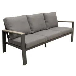 Bois le Duc Loungesets>Bank 3-Zit Stapleford antraciet met kussens