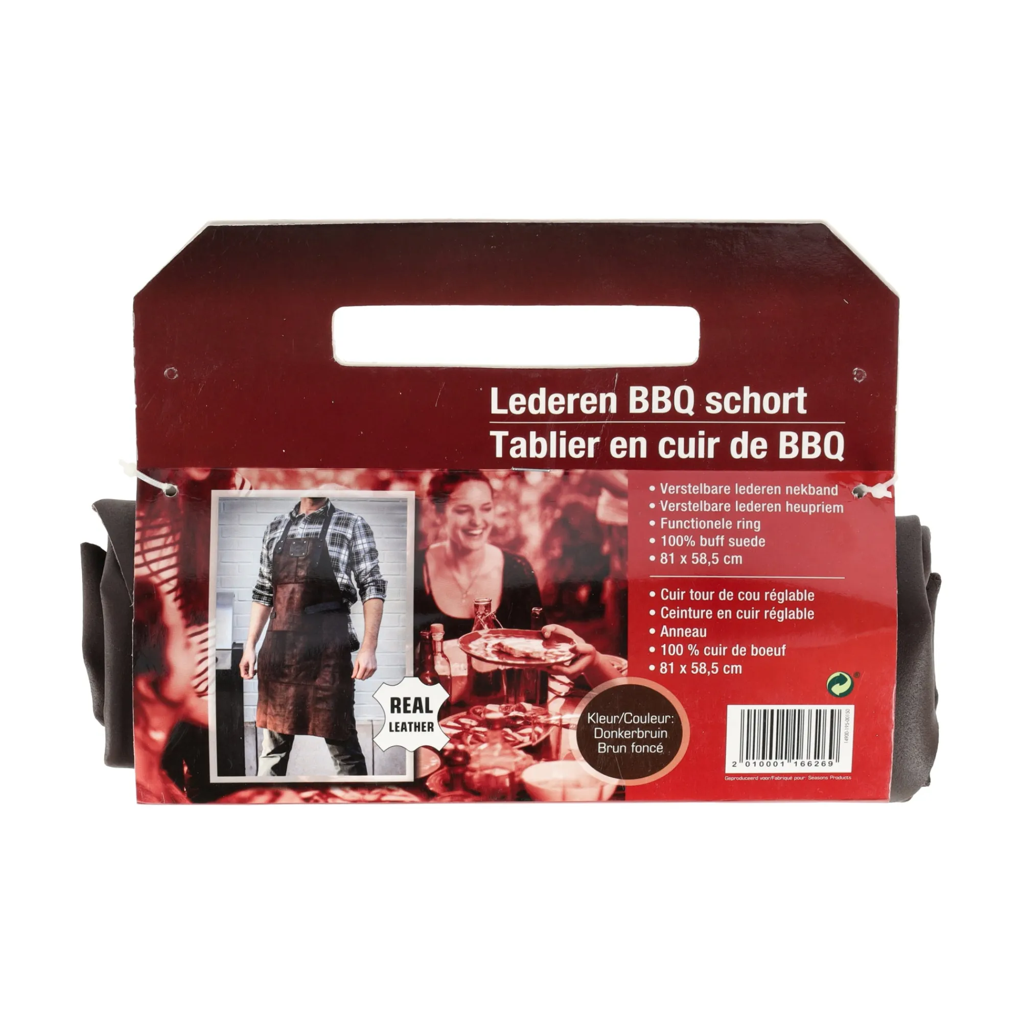 Barbecueaccessoires>Barbecue schort leder bruin