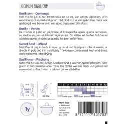 Horti Tops Moestuin>Basilicum gemengd zaad