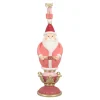 Kerstdecoratie>Beeld kerstman roze 40cm