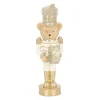 Kerstdecoratie>Beeld notenkraker beer goud 25 cm