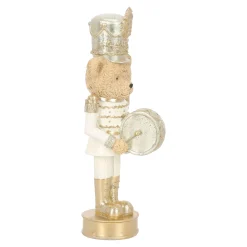 Kerstdecoratie>Beeld notenkraker beer goud 25 cm