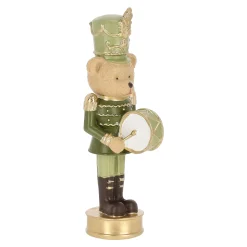 Kerstdecoratie>Beeld notenkraker beer groen 17 cm