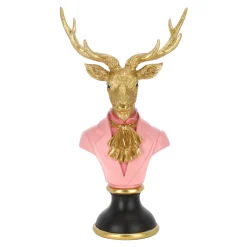 O'malley Kerstdecoratie>Beeld rendier 28 x 53 cm roze