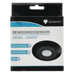 Diamant Binnenverlichting>Bewegingssensor 360° zwart