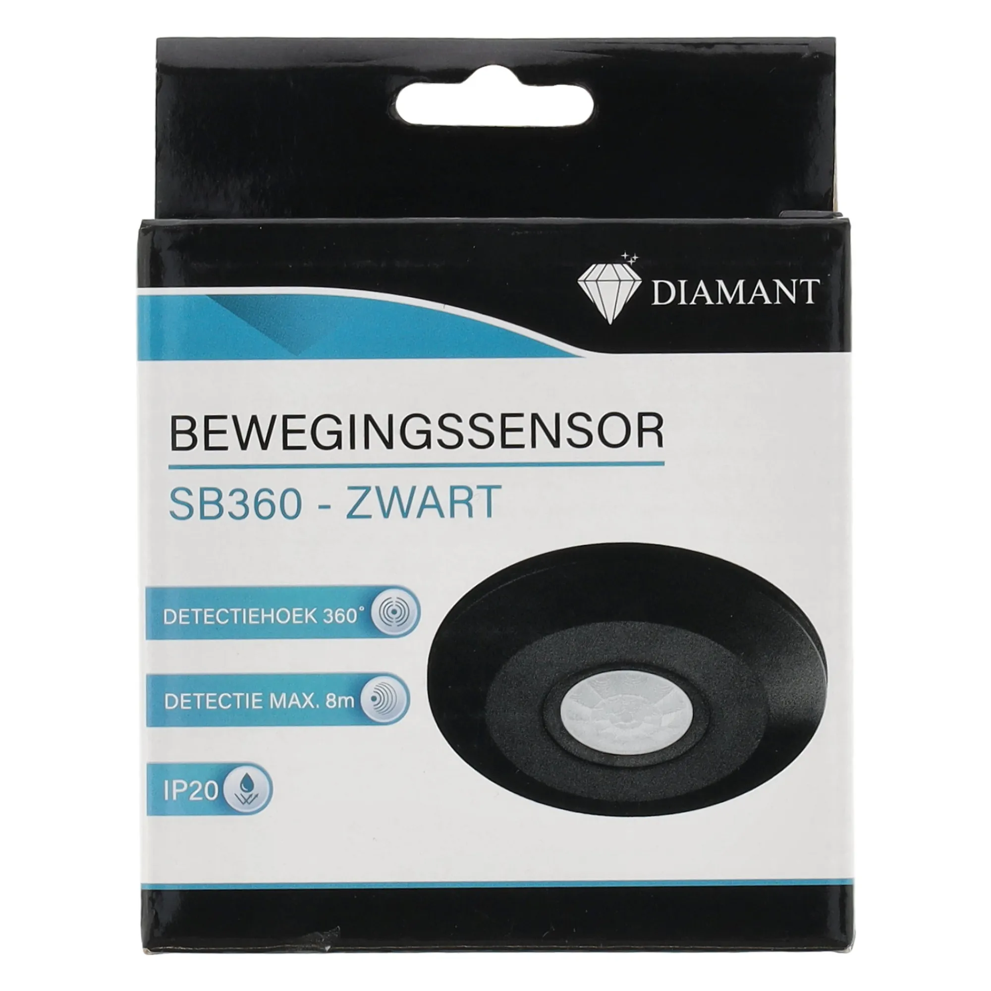 Diamant Binnenverlichting>Bewegingssensor 360° zwart