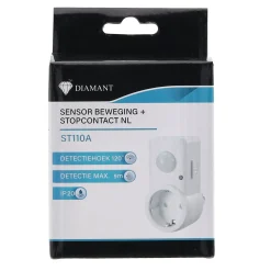 Diamant Schakelmateriaal>Bewegingssensor met stopcontact NL