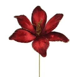 Decoris Kerstdecoratie>Bloem fluweel rood 60 cm
