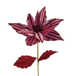 Decoris Kerstdecoratie>Bloem kerstroos roze 60 cm