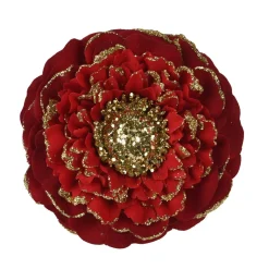 Decoris Kerstdecoratie>Bloem poly rood 10 cm