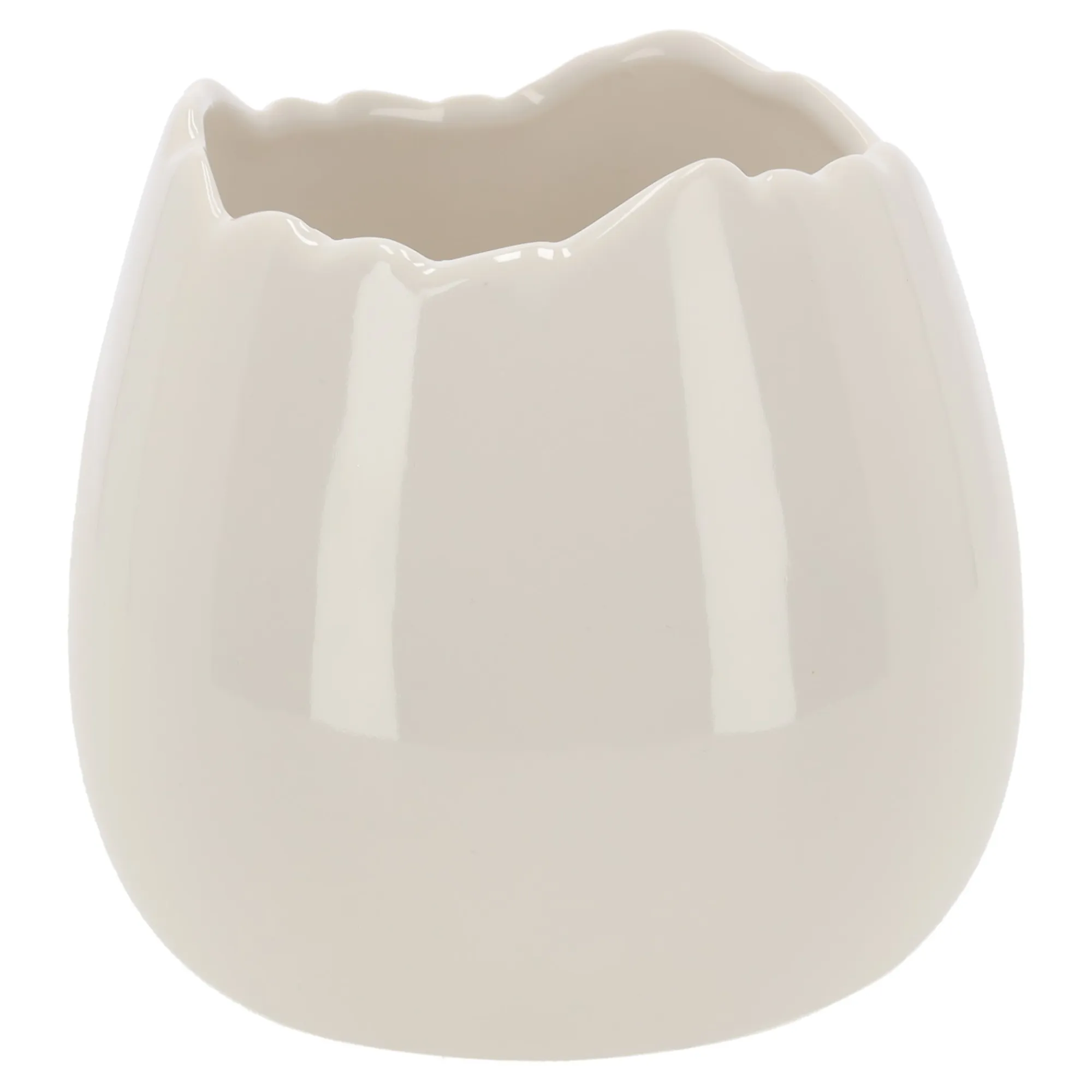 Van Cranenbroek Pasen|Vazen En Potten>Bloempot ei wit 12x12cm