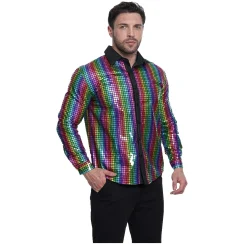 Van Cranenbroek Herenkostuums>Blouse Carnaval regenboog S