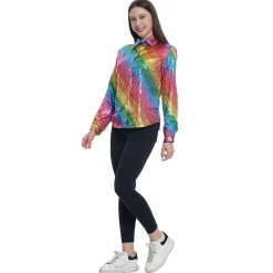 Van Cranenbroek Dameskostuums>Blouse glitter regenboog vrouw S
