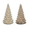Mica Decorations Kerstdecoratie>Boom deco glas bruin zilver 22cm
