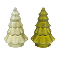 Natural Collections Kerstdecoratie>Boom glas groen 11 x 17 cm
