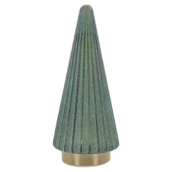 Kerstdecoratie>Boom glas groen LED 25cm