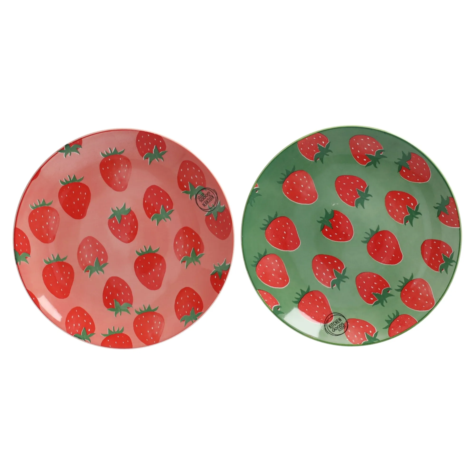Decoris Koken & Tafelen>Bord aardbei 21 cm 2 assorti