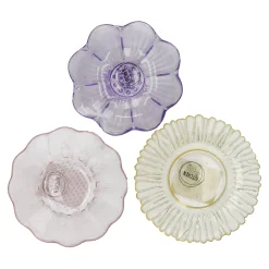 Mica Decorations Koken & Tafelen>Bord glas bloem 12 cm 3 assorti