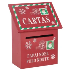 Kerstdecoratie>Brievenbus rood 13x19x7cm