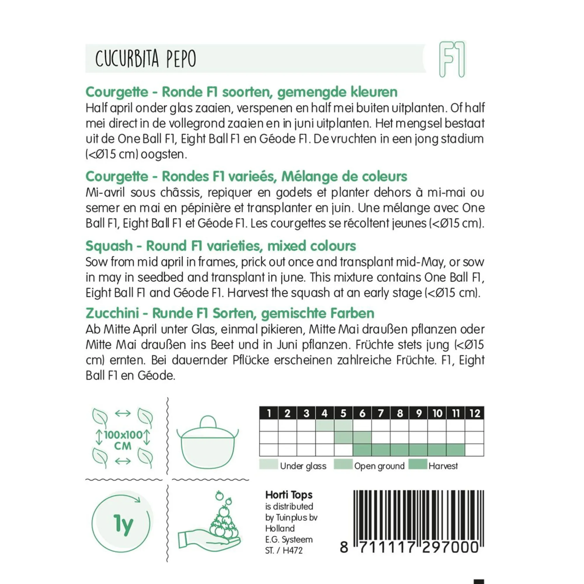 Horti Tops Moestuin>Courgette ronde soorten mix