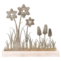 Woondecoratie>Deco metaal 30 x 28 cm gold wash