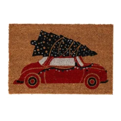 Kerstdecoratie>Deurmat kokos car 60x40cm